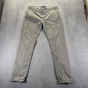 Zara Man Chino Pants Mens 36x34 Gray Cotton Stretch Slim Fit Basic Collection